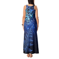 New Zealand Matariki Tank Maxi Dress Maori Pattern and Silver Fern LT03 - Polynesian Pride