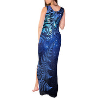 New Zealand Matariki Tank Maxi Dress Maori Pattern and Silver Fern LT03 - Polynesian Pride