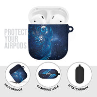 Aotearoa New Zealand New Year AirPods Case Tribal Koru Tattoo Blue Galaxy Maori Silver Fern