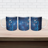 Aotearoa New Zealand New Year Ceramic Mug Tribal Koru Tattoo Blue Galaxy Maori Silver Fern LT03 - Polynesian Pride