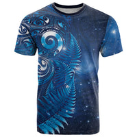 Aotearoa New Zealand New Year T Shirt Tribal Koru Tattoo Blue Galaxy Maori Silver Fern
