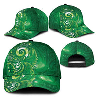 Aotearoa New Zealand New Year Classic Cap Tribal Koru Tattoo Green Galaxy Maori Silver Fern