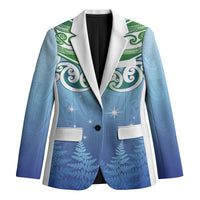 Aotearoa New Zealand New Year Blazer Maori Motifs with Silver Fern and Matariki Stars