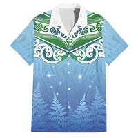 Aotearoa New Zealand New Year Family Matching Puletasi and Hawaiian Shirt Maori Motifs with Silver Fern and Matariki Stars