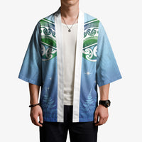 Aotearoa New Zealand New Year Kimono Maori Motifs with Silver Fern and Matariki Stars