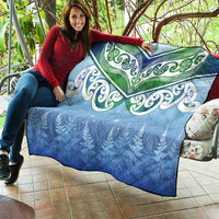 Aotearoa New Zealand New Year Quilt Maori Motifs with Silver Fern and Matariki Stars