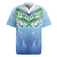 Aotearoa New Zealand New Year Rugby Jersey Maori Motifs with Silver Fern and Matariki Stars