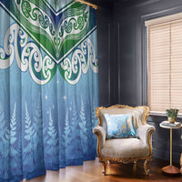 Aotearoa New Zealand New Year Window Curtain Maori Motifs with Silver Fern and Matariki Stars