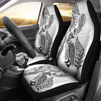 Aotearoa Moko Tribal Tattoo Car Seat Cover New Zealand Maori Penguin and Fantail White Color