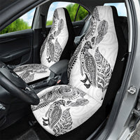 Aotearoa Moko Tribal Tattoo Car Seat Cover New Zealand Maori Penguin and Fantail White Color