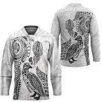 Aotearoa Moko Tribal Tattoo Hockey Jersey New Zealand Maori Penguin and Fantail White Color