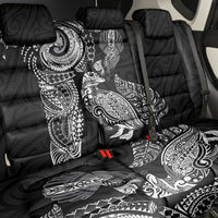 Aotearoa Moko Tribal Tattoo Back Car Seat Cover New Zealand Maori Penguin and Fantail Black Color
