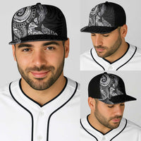 Aotearoa Moko Tribal Tattoo Baseball Net Cap New Zealand Maori Penguin and Fantail Black Color