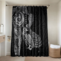Aotearoa Moko Tribal Tattoo Bathroom Set New Zealand Maori Penguin and Fantail Black Color