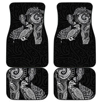 Aotearoa Moko Tribal Tattoo Car Mats New Zealand Maori Penguin and Fantail Black Color