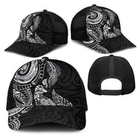 Aotearoa Moko Tribal Tattoo Mesh Trucker Cap New Zealand Maori Penguin and Fantail Black Color