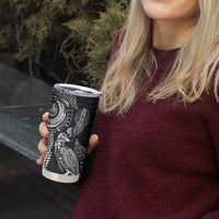 Aotearoa Moko Tribal Tattoo Tumbler Cup New Zealand Maori Penguin and Fantail Black Color