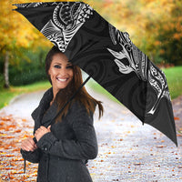 Aotearoa Moko Tribal Tattoo Umbrella New Zealand Maori Penguin and Fantail Black Color