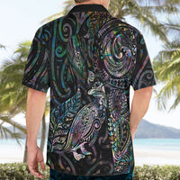 Aotearoa Moko Tribal Tattoo Hawaiian Shirt New Zealand Maori Penguin and Fantail Paua Shell Style