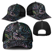 Aotearoa Moko Tribal Tattoo Mesh Trucker Cap New Zealand Maori Penguin and Fantail Paua Shell Style