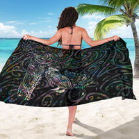 Aotearoa Moko Tribal Tattoo Sarong New Zealand Maori Penguin and Fantail Paua Shell Style