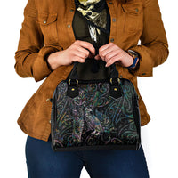 Aotearoa Moko Tribal Tattoo Shoulder Handbag New Zealand Maori Penguin and Fantail Paua Shell Style