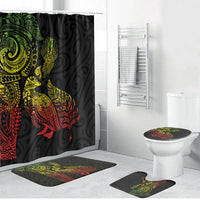 Aotearoa Moko Tribal Tattoo Bathroom Set New Zealand Maori Penguin and Fantail Reggae Style