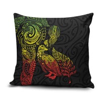 Aotearoa Moko Tribal Tattoo Pillow Cover New Zealand Maori Penguin and Fantail Reggae Style