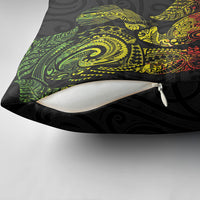 Aotearoa Moko Tribal Tattoo Pillow Cover New Zealand Maori Penguin and Fantail Reggae Style