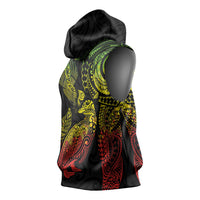 Aotearoa Moko Tribal Tattoo Sleeveless Hoodie New Zealand Maori Penguin and Fantail Reggae Style