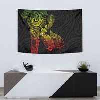 Aotearoa Moko Tribal Tattoo Tapestry New Zealand Maori Penguin and Fantail Reggae Style