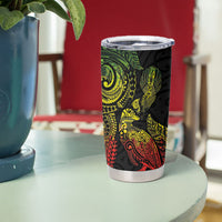 Aotearoa Moko Tribal Tattoo Tumbler Cup New Zealand Maori Penguin and Fantail Reggae Style