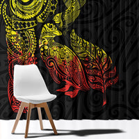 Aotearoa Moko Tribal Tattoo Window Curtain New Zealand Maori Penguin and Fantail Reggae Style