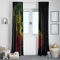 Aotearoa Moko Tribal Tattoo Window Curtain New Zealand Maori Penguin and Fantail Reggae Style