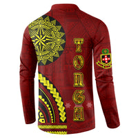 Kolisi Tonga Atele Button Sweatshirt Ngatu and Polynesian Pattern LT03 - Polynesian Pride