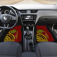 Kolisi Tonga Atele Car Mats Ngatu and Polynesian Pattern LT03 Set 2pcs - Front Red - Polynesian Pride