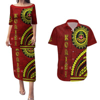 Kolisi Tonga Atele Couples Matching Puletasi and Hawaiian Shirt Ngatu and Polynesian Pattern LT03 Red - Polynesian Pride