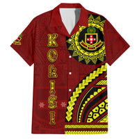 Kolisi Tonga Atele Family Matching Puletasi and Hawaiian Shirt Ngatu and Polynesian Pattern LT03 Dad's Shirt - Short Sleeve Red - Polynesian Pride