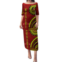 Kolisi Tonga Atele Family Matching Puletasi and Hawaiian Shirt Ngatu and Polynesian Pattern LT03 Mom's Dress Red - Polynesian Pride