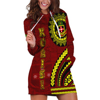 Kolisi Tonga Atele Hoodie Dress Ngatu and Polynesian Pattern LT03 Red - Polynesian Pride