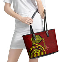 Kolisi Tonga Atele Leather Tote Bag Ngatu and Polynesian Pattern LT03 - Polynesian Pride