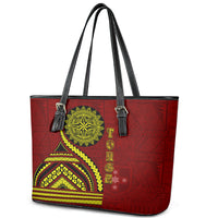 Kolisi Tonga Atele Leather Tote Bag Ngatu and Polynesian Pattern LT03 - Polynesian Pride