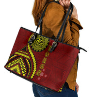 Kolisi Tonga Atele Leather Tote Bag Ngatu and Polynesian Pattern LT03 - Polynesian Pride