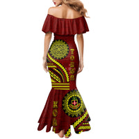 Kolisi Tonga Atele Mermaid Dress Ngatu and Polynesian Pattern LT03 - Polynesian Pride