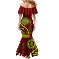 Kolisi Tonga Atele Mermaid Dress Ngatu and Polynesian Pattern LT03 - Polynesian Pride