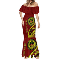 Kolisi Tonga Atele Mermaid Dress Ngatu and Polynesian Pattern LT03 - Polynesian Pride