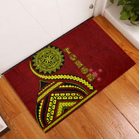 Kolisi Tonga Atele Rubber Doormat Ngatu and Polynesian Pattern LT03 Red - Polynesian Pride