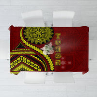 Kolisi Tonga Atele Tablecloth Ngatu and Polynesian Pattern LT03 Red - Polynesian Pride