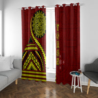 Kolisi Tonga Atele Window Curtain Ngatu and Polynesian Pattern LT03 With Grommets Red - Polynesian Pride