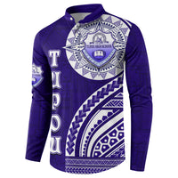 Tupou College Toloa Button Sweatshirt Ngatu and Polynesian Pattern LT03 - Polynesian Pride